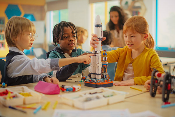 School children in classroom