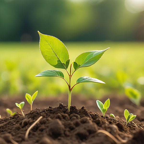 Sapling growing from soil