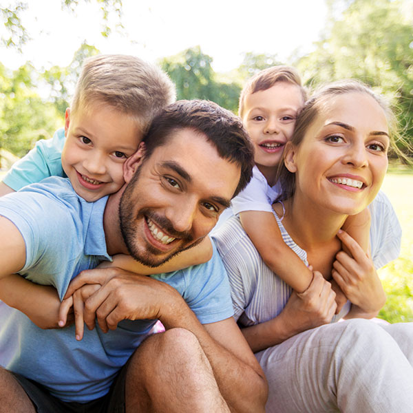 Happy family on day out