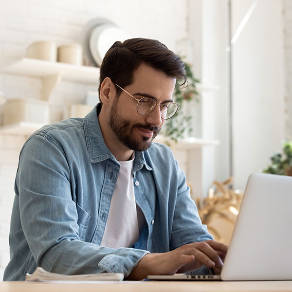 Teacher using computer